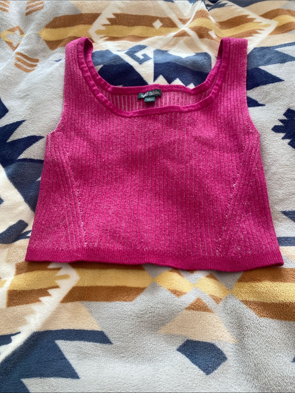 wild fable Hot Pink Ribbed Cropped Tank Top